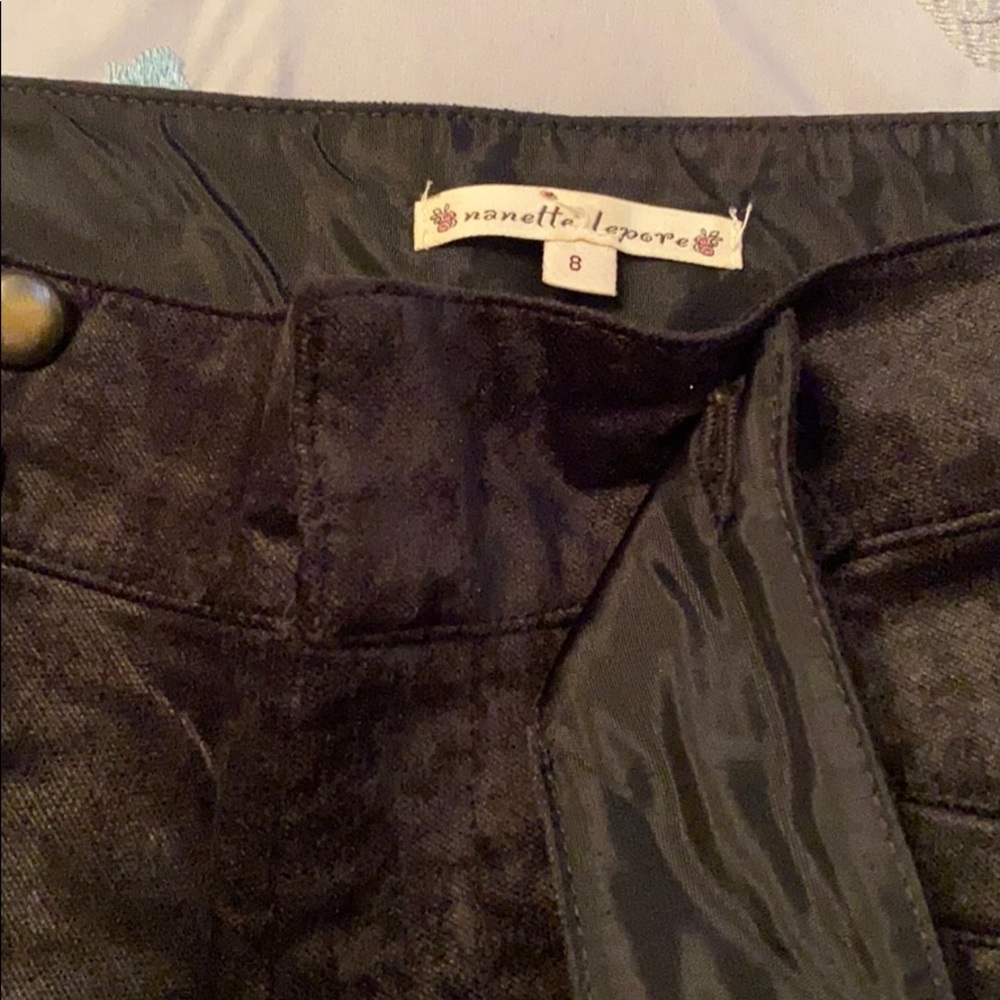 Nanettte Lepore Black Velor Dressy Pants
